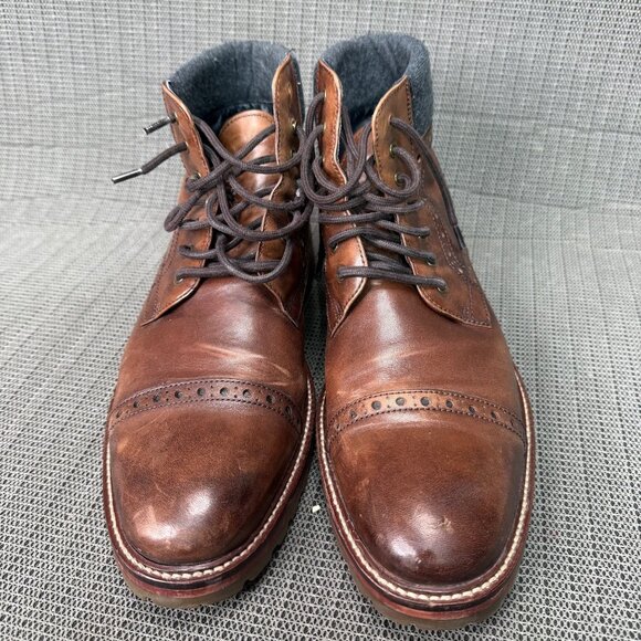 Johnston & Murphy Karnes Moc Toe Boots Mens Size 10 Brown 20-0692 Johnston & Murphy Mens Size 10M Brown Leather Karnes Cap-Toe  main image 4